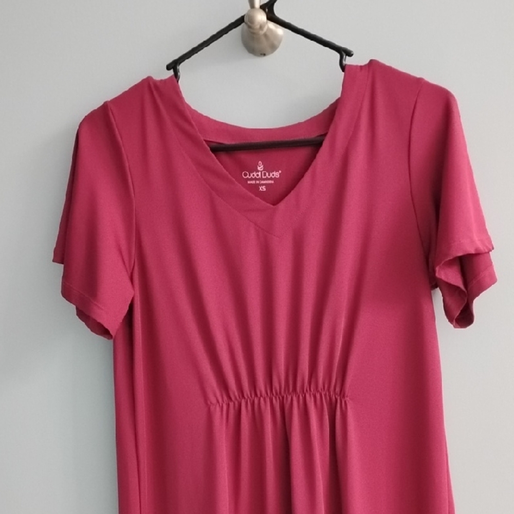 NWOT Cuddl Dudds Raspberry Short Sleeve Dress Size XS